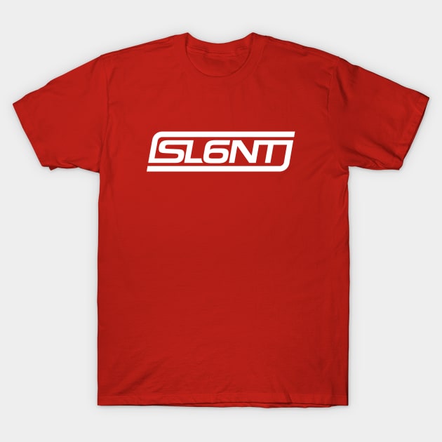 Slant 6 Icon (White + Orange) T-Shirt by jepegdesign